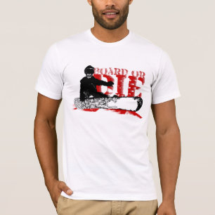 Camiseta CONSELHO OU MORRER. skeleboarder. vento dividido.