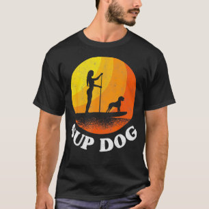Camiseta Conselho Paddle Surf Sunset SUP Dog Girl Stand Up