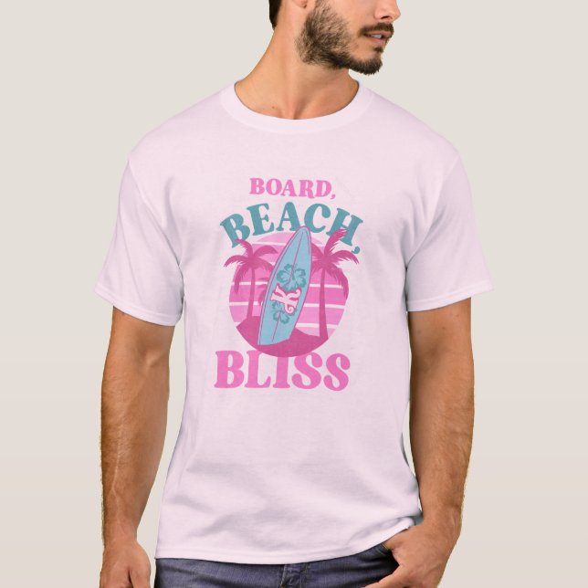 Camiseta Conselho, praia, Bliss Summer Surfing (Frente)