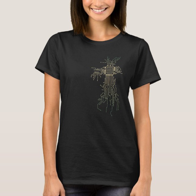 Camiseta CONSELHOS de circuito PCB layout CPU coração admin (Frente)