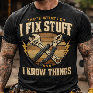 Camiseta Conserta Coisas E Sabe Coisas funileiro engraçado