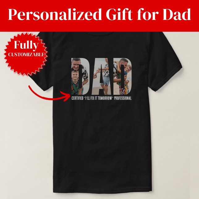 Camiseta Conserta Engraçado Amanhã Pai (Funny Fix Tomorrow Dad T-Shirt)