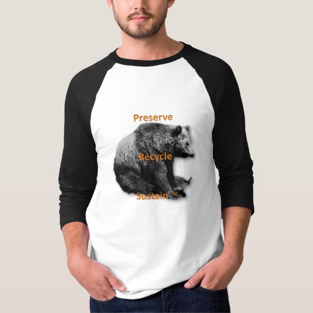 Camiseta Conserva, reciclar, T do dois-tom dos homens do (Frente)