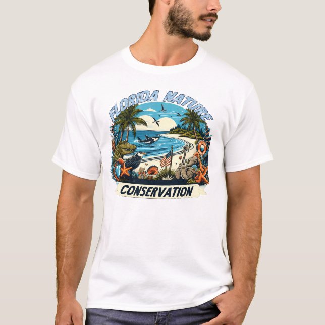 Camiseta Conservação da Natureza na Flórida - Mens (Frente)