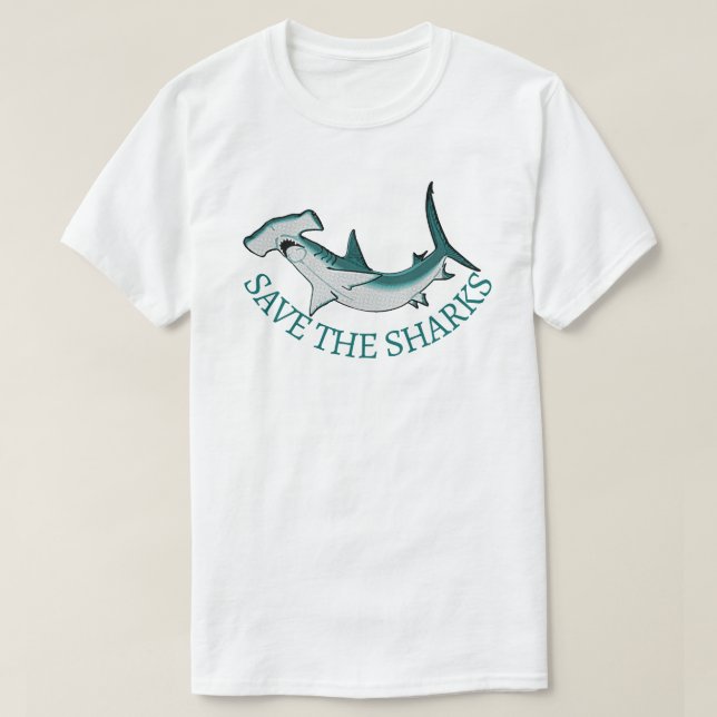 Camiseta Conservação de tubarões Hammerhead (Frente do Design)