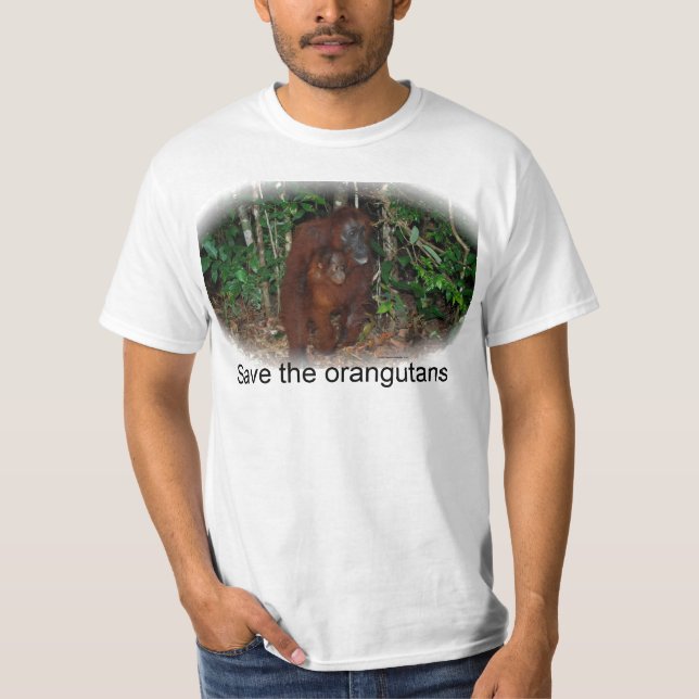 Camiseta Conservação dos animais selvagens:  Mãe e bebê do (Frente)
