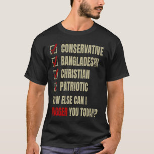 Camiseta Conservador Cristão Patriótico Bangladeshi