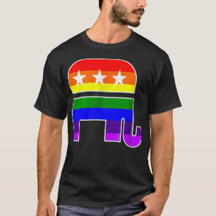 Camiseta Conservador do Orgulho Elefante Republicano LGBT