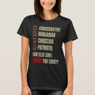Camiseta Conservador Húngaro Cristão Patriótico