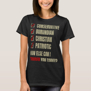 Camiseta Conservador Patriota Cristão Burundiano
