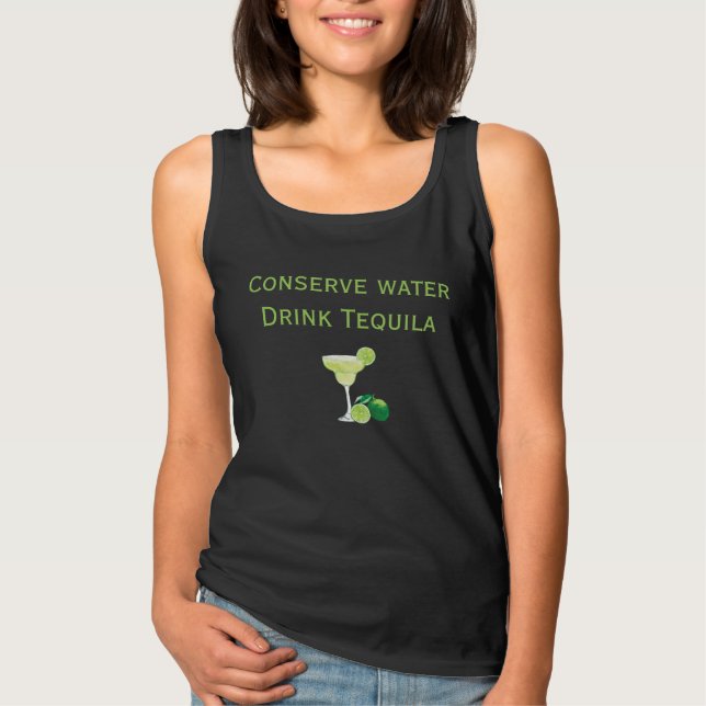 Camiseta Conservar Água Bebida Tequila Margarita Cima (Frente)