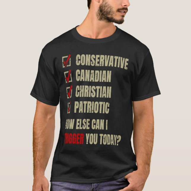 Camiseta Conservative Canadian Christian Patriotic (Frente)