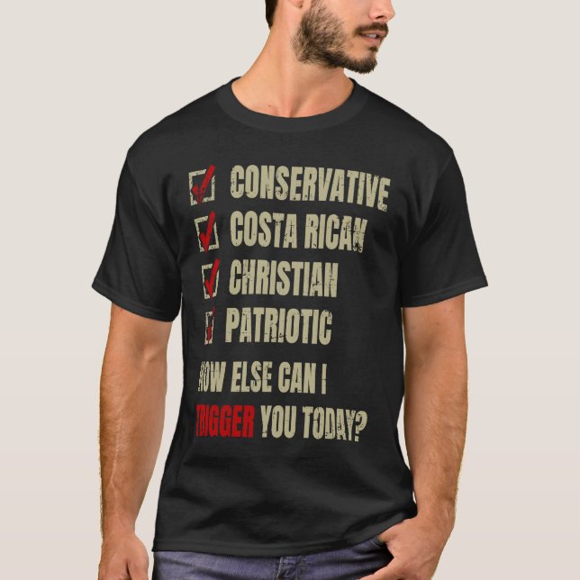 Camiseta Conservative Costa Rican Christian Patriotic (Frente)