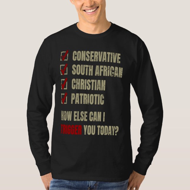 Camiseta Conservative South African Christian Patriotic (Frente)
