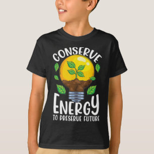 Camiseta Conserve o ambiente verde da árvore de lâmpadas de