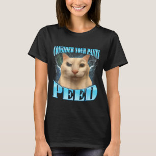 Camiseta Considere Seu Calção Fez Xixi Engraçado Gato Maluc