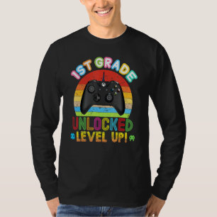 Camiseta Consola de Jogos de Vídeo Nível Superior Desbloque