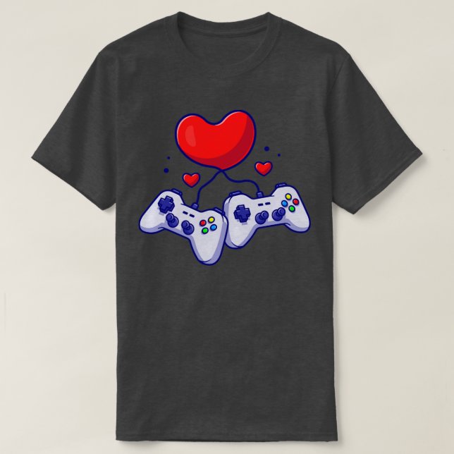 Camiseta Console com Cartoon de Coração (Frente do Design)