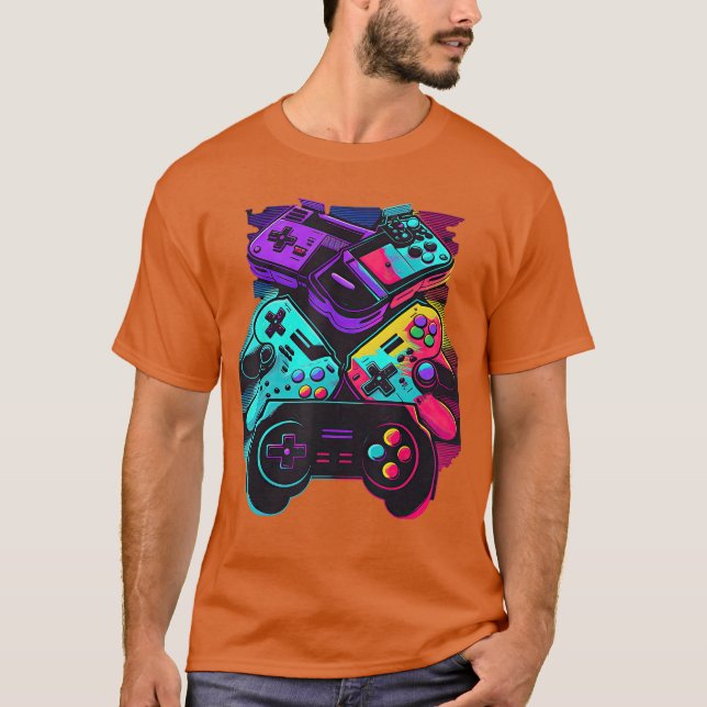 Camiseta Console Control Classic Black Gaming boy (Frente)