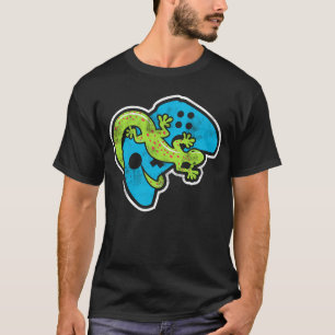 Camiseta Console De Jogos Do Gaming Lizard E Reptil Keeper