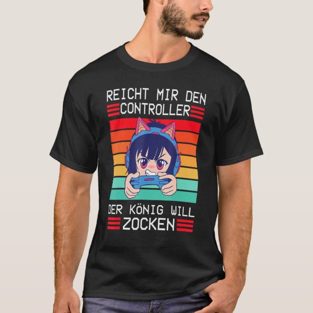Camiseta Console de jogos Enich Mir Den Controller König (Frente)