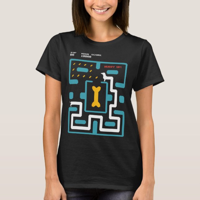 Camiseta Console de Jogos Retro Video Game Cachorro Arcade  (Frente)