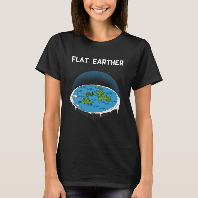 Camiseta Conspiração de Mapa Plana Terrestre Terrestre Plan (Frente)