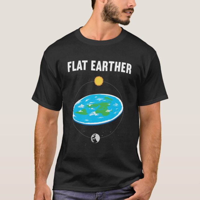 Camiseta Conspiração do Mapa da Terra Flat Terrestre (Frente)
