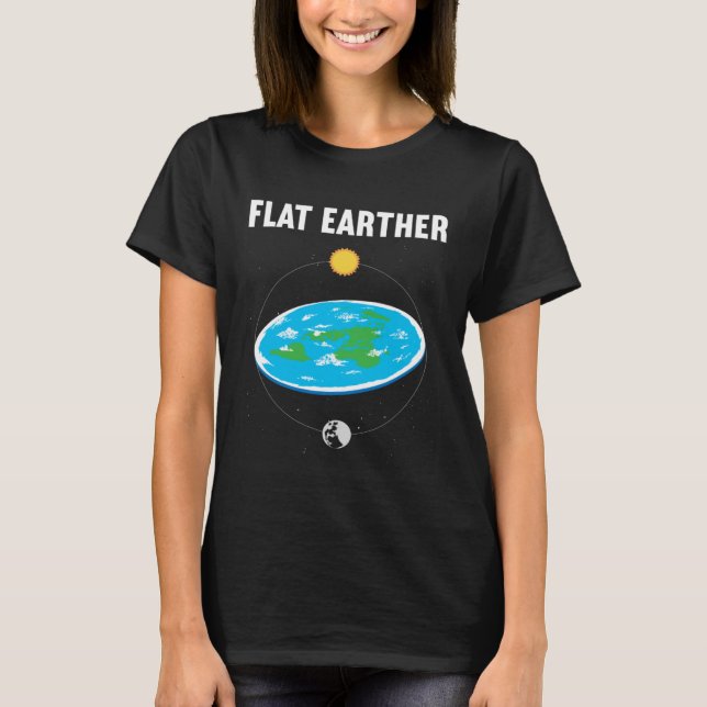 Camiseta Conspiração do Mapa da Terra Flat Terrestre (Frente)