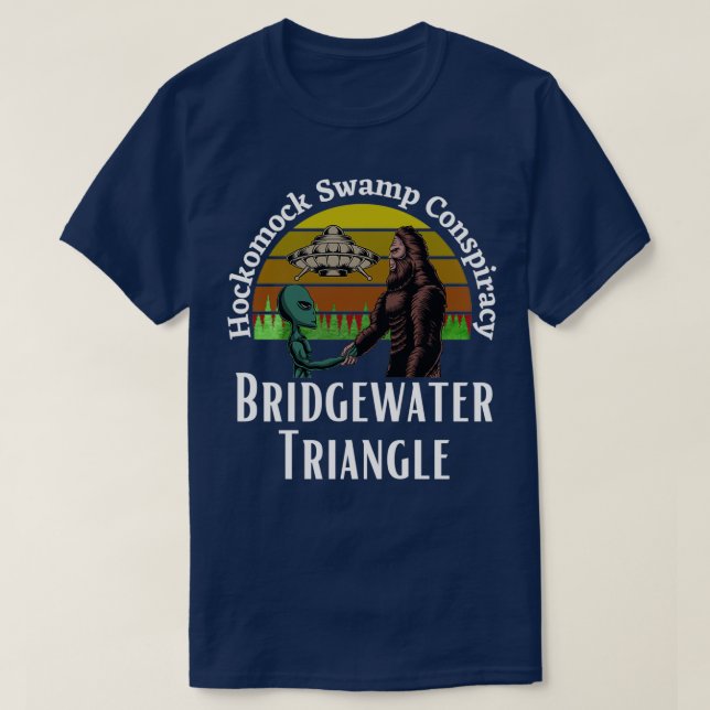 Camiseta Conspiração do Triângulo Bridgewater (Frente do Design)