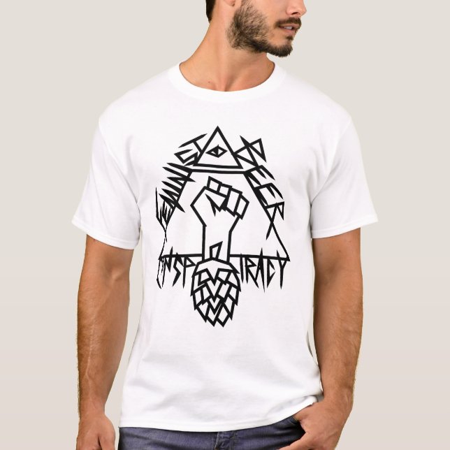 Camiseta Conspiração feminista da cerveja: bordas afiadas (Frente)