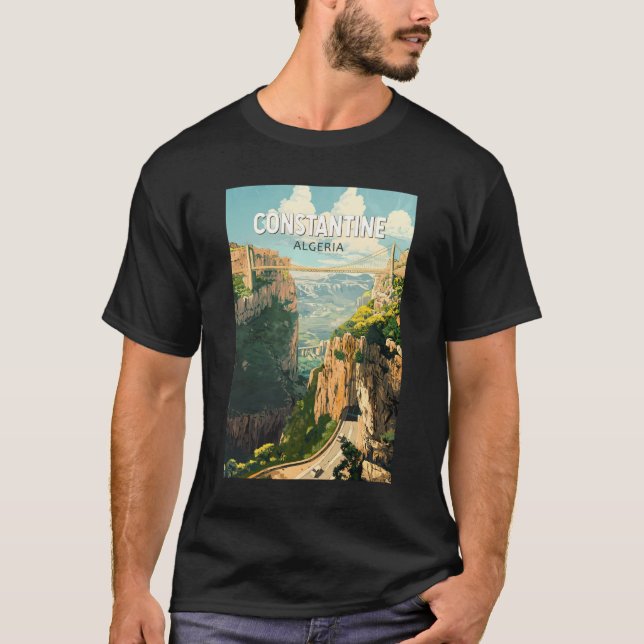 Camiseta Constantine Argélia Viagem Art Vintage (Frente)