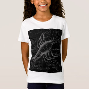 Camiseta Constelação de cancer Mapa Negro Hevelius cerca de