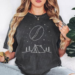 Camiseta Constelação de Grão de Café Noite de Acampamento C