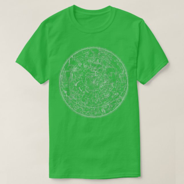 Camiseta Constelação do mapa estelar do mapa do Céu Norte d (Frente do Design)
