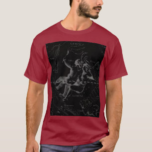 Camiseta Constelação Gemini Hevelius 1690 em Preto
