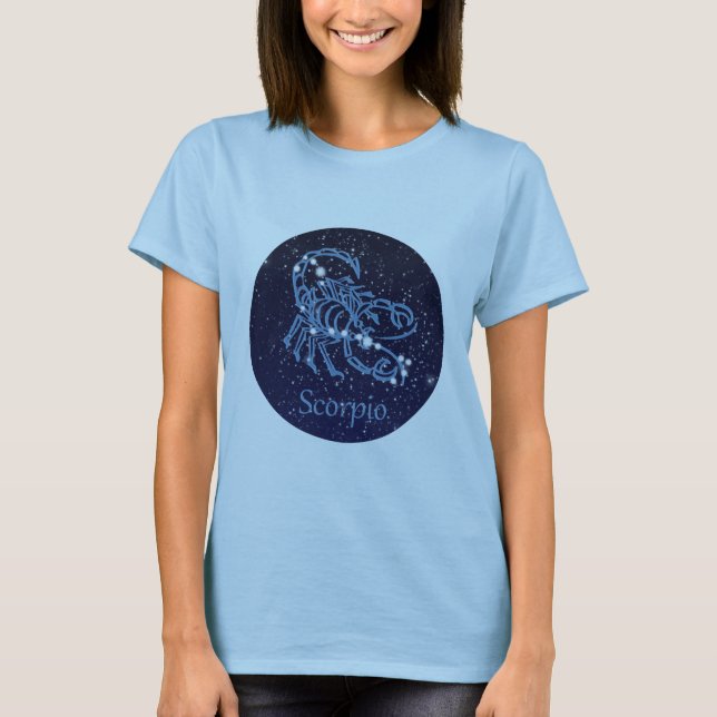 Camiseta Constelação Scorpio e Sinal Zodiac com Estrelas (Frente)