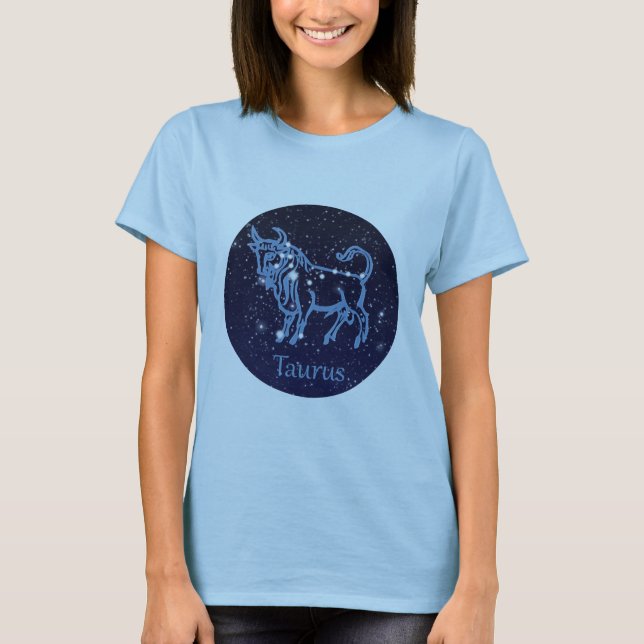 Camiseta Constelação Taurus e Sinal Zodíaco com Estrelas (Frente)