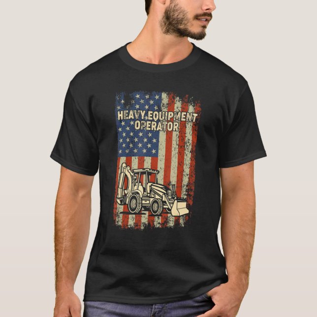 Camiseta Constru da escavadora da backhoe do operador do eq (Frente)