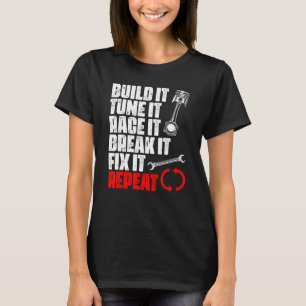Camiseta Construa Ti Ajuste Race E Quebre-O Corrige-O Repet