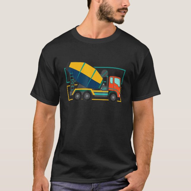 Camiseta Construção Concreta Mixer de Estrada Rodoviária Bu (Frente)