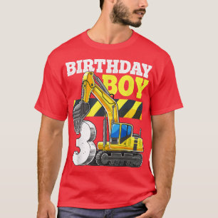 Camiseta Construção De aniversário de 3 anos De Garoto De A