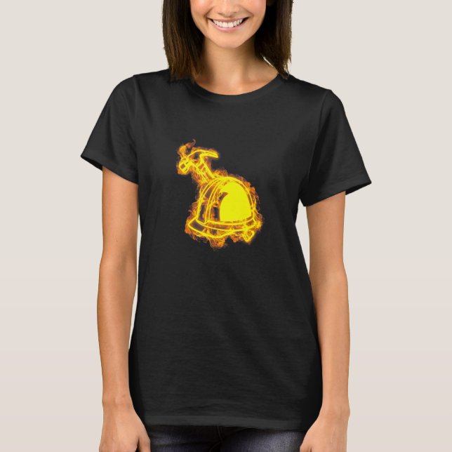 Camiseta Construção De Capacetes E Chamas De Martelo (Frente)