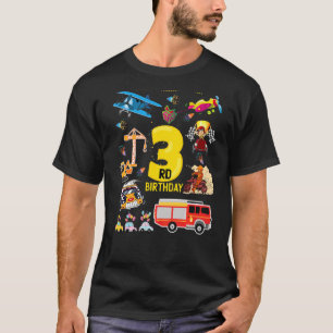 Camiseta Construção de carro de corrida de avião 3 anos ani