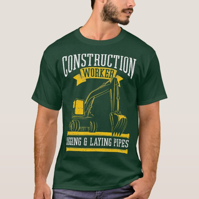 Camiseta Construção de condutas de escavação e de pinagem p (Frente)