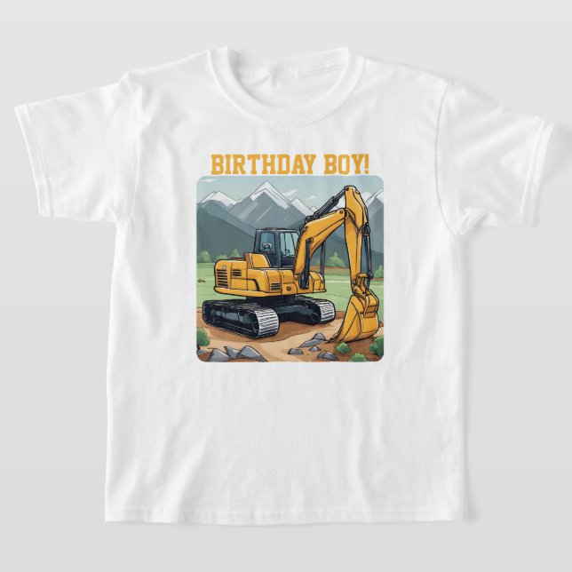 Camiseta Construção de Equipamento de Escavador de Meninos  (Postura )