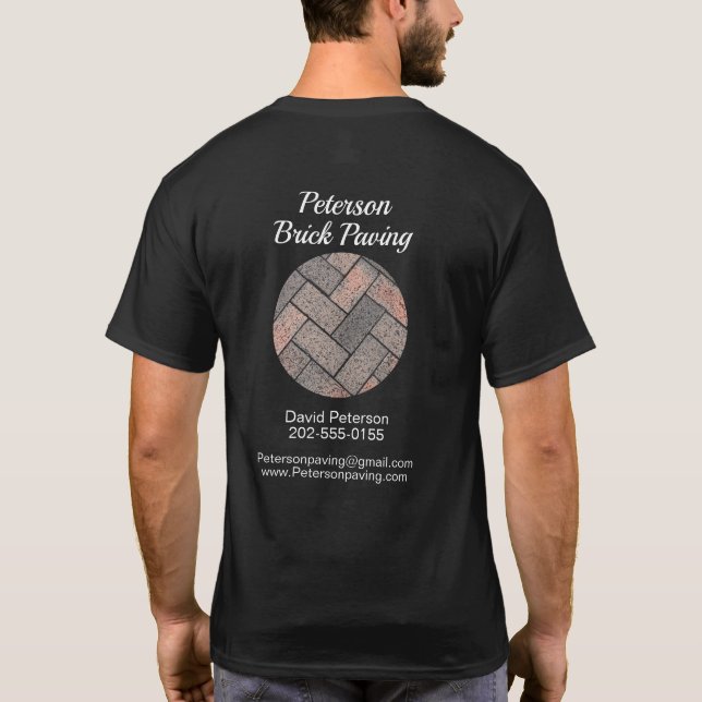 Camiseta Construção de estrada para pavimentação de tijolos (Verso)