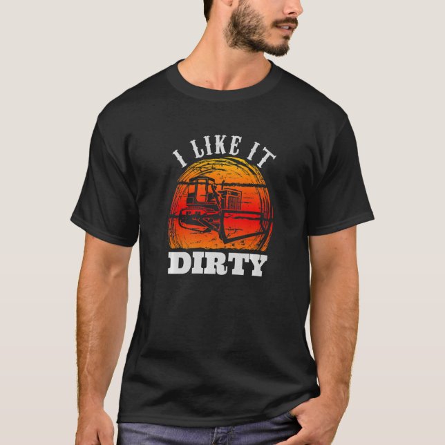 Camiseta Construção de estradas de operadores de equipament (Frente)