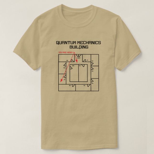 Camiseta Construção de Mecânica Quântica (Frente do Design)