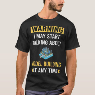 Camiseta Construção de modelo de aviso engraçado